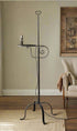 Primitive Wrought Iron Adjustable Floor Lamp with Heart Top USA - The Primitive Pineapple Collection