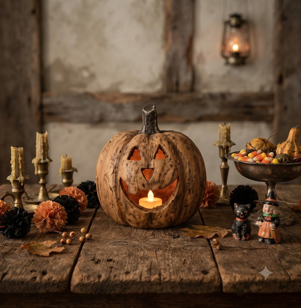 Ragon House Mache 5.5" Terra Cotta Big Mouth Pumpkin Jack O Lantern Halloween