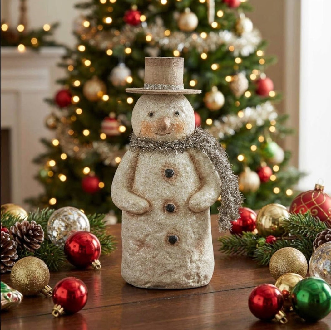 Ragon House Christmas Flat Bottom Snowman with Holiday Scarf