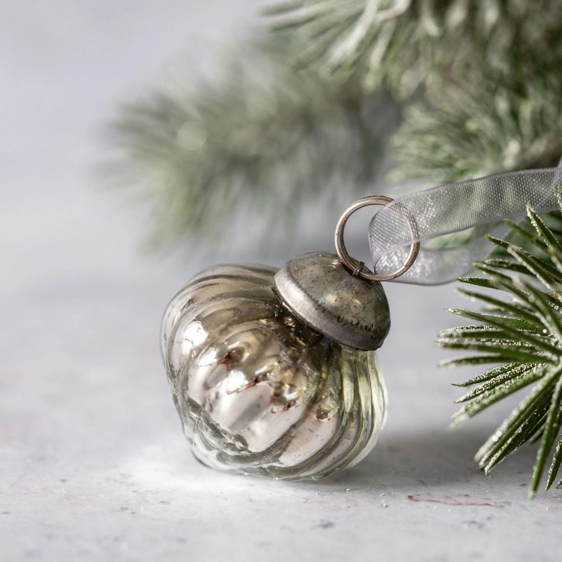 Christmas 6 pc Handmade 1" Glass Christmas Lantern Shape Ornament Vintage Look - The Primitive Pineapple Collection