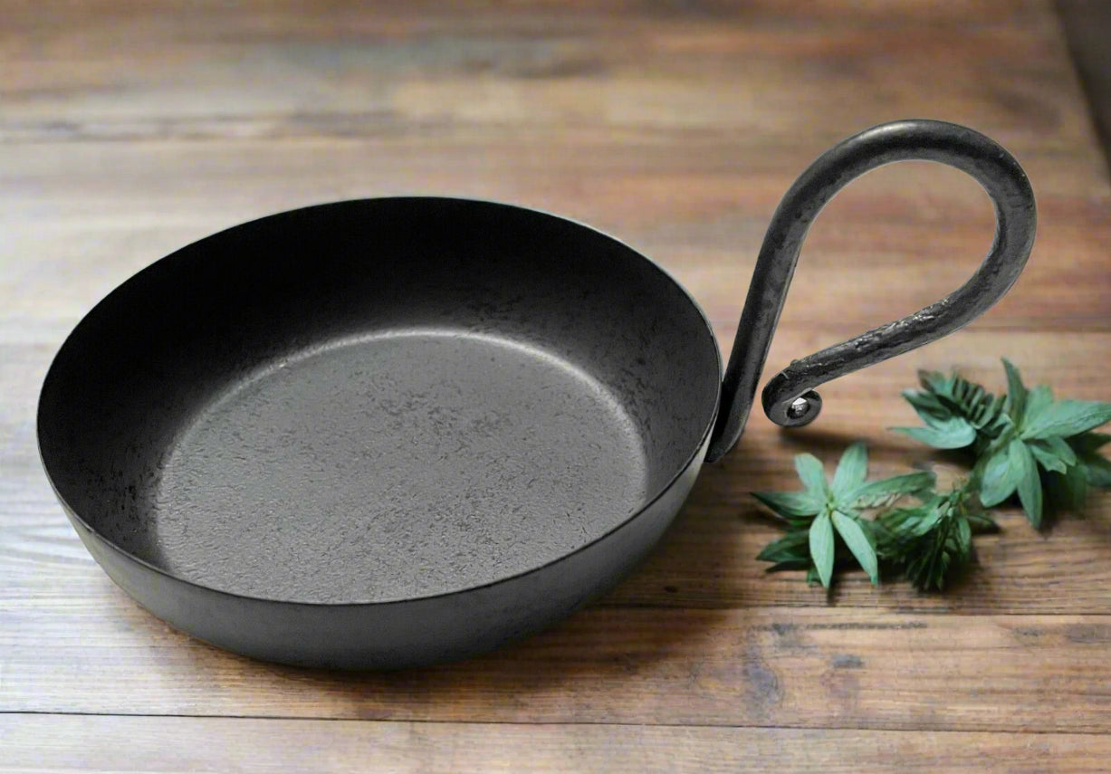 Primitive Country Rustic Wrought Iron Candle Pan With Handle 2 sizes - The Primitive Pineapple Collection
