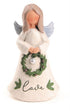 Christmas Blossom Bucket Love Christmas Angel w/ Holiday Wreath Figurine - The Primitive Pineapple Collection