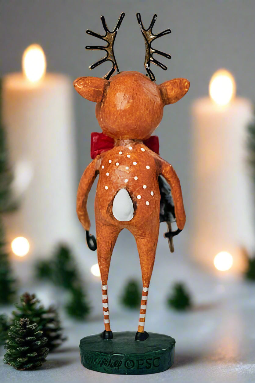 ESC and Company Christmas Little Dasher Reindeer Figurine Lori Mitchell - The Primitive Pineapple Collection