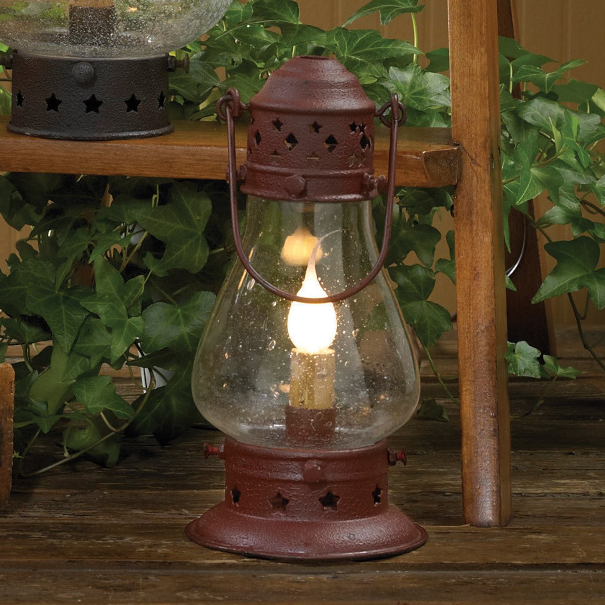 Primitive Colonial Electric Reproduction 9.5" Red Onion Lamp - The Primitive Pineapple Collection