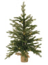 Primitive Rustic 3Ft Christmas Pine Tree Burlap Base Pre Lit - The Primitive Pineapple Collection