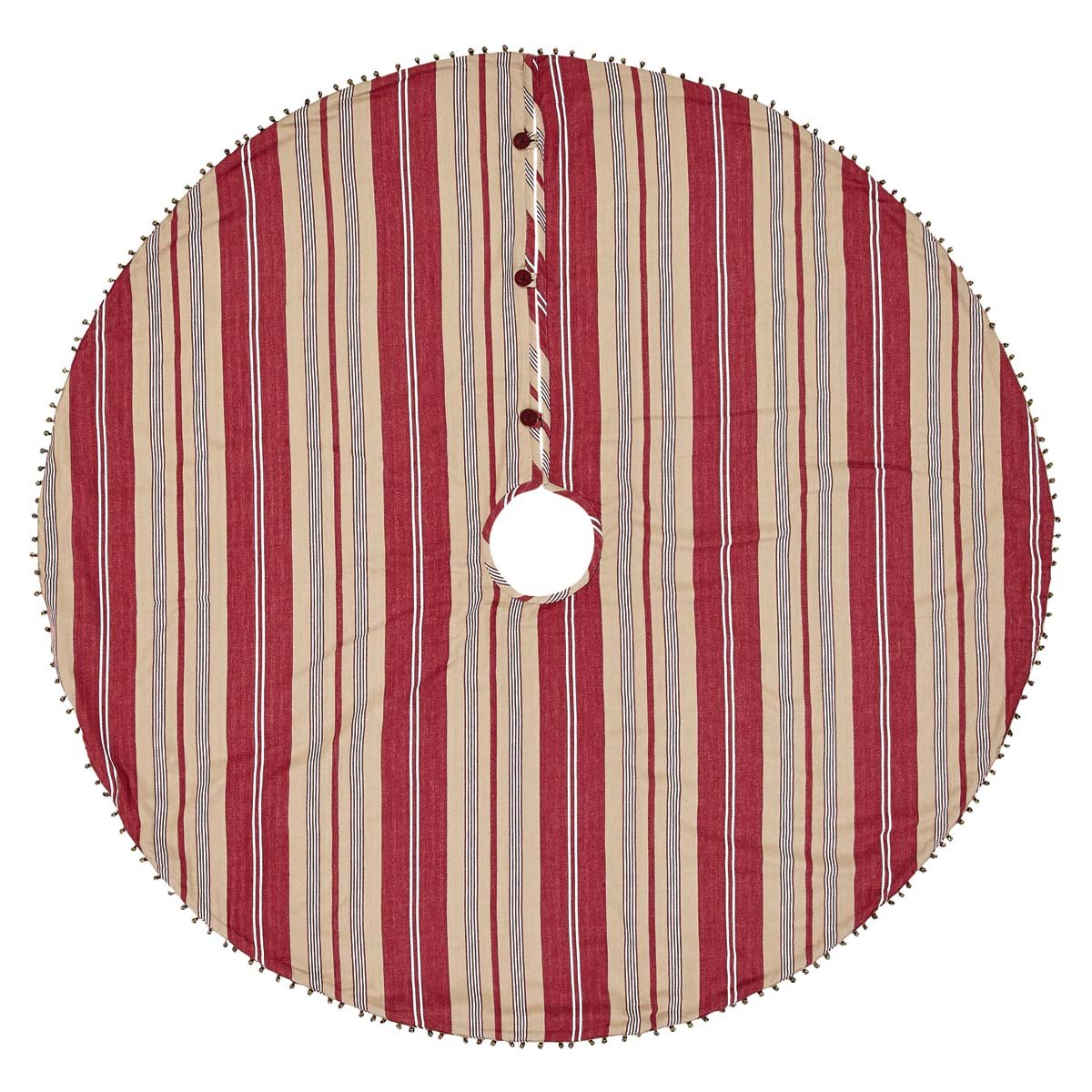 Christmas Holiday Vintage Stripe Tree Skirt 48" - The Primitive Pineapple Collection