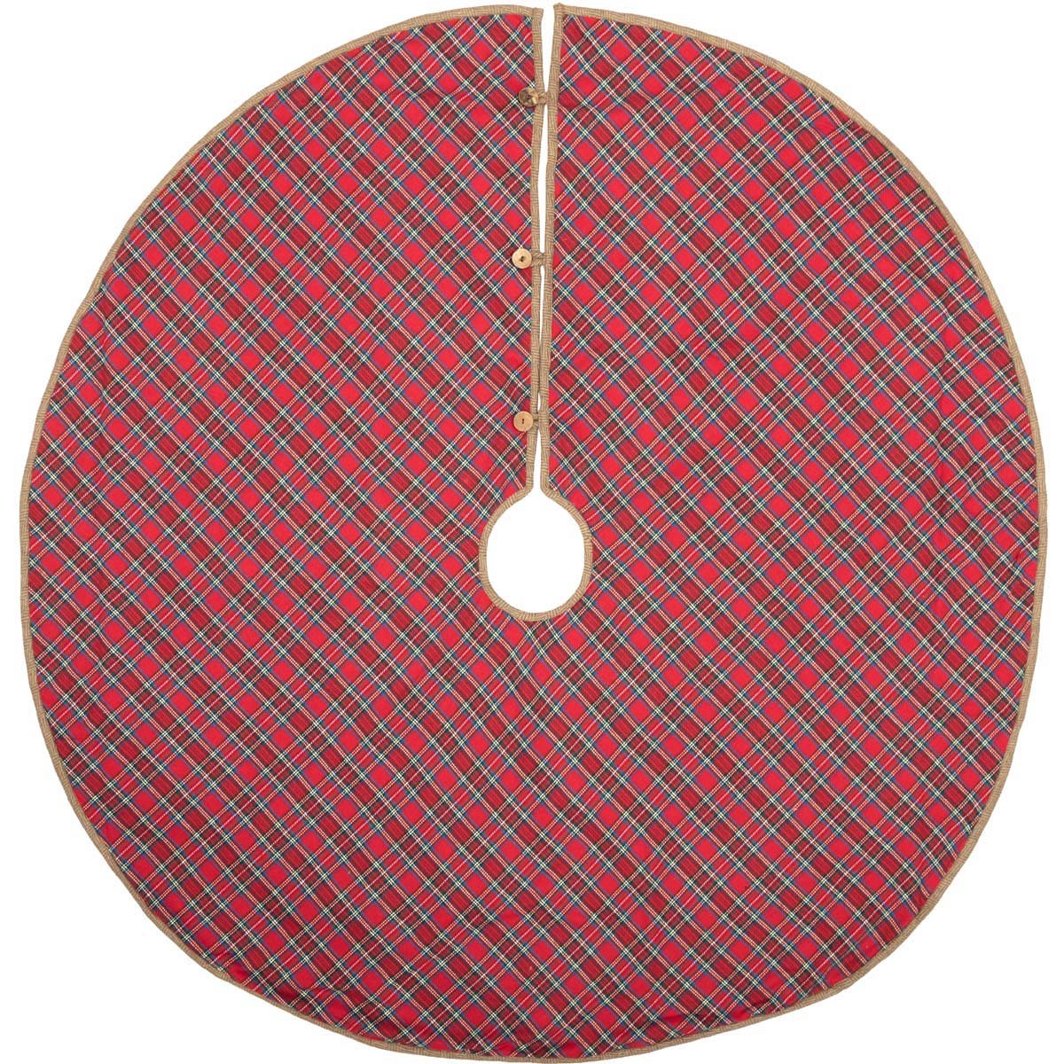 Christmas Holiday Gavin Tartan Plaid Tree Skirt 48" - The Primitive Pineapple Collection