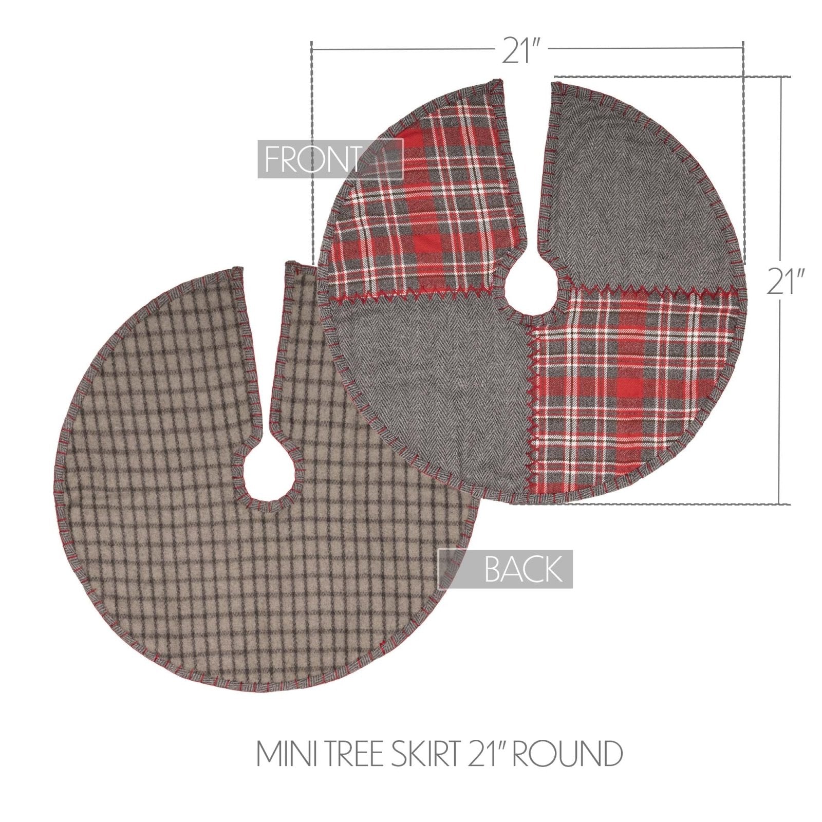 Christmas Holiday Anderson Patchwork Mini Tree Skirt 21" - The Primitive Pineapple Collection