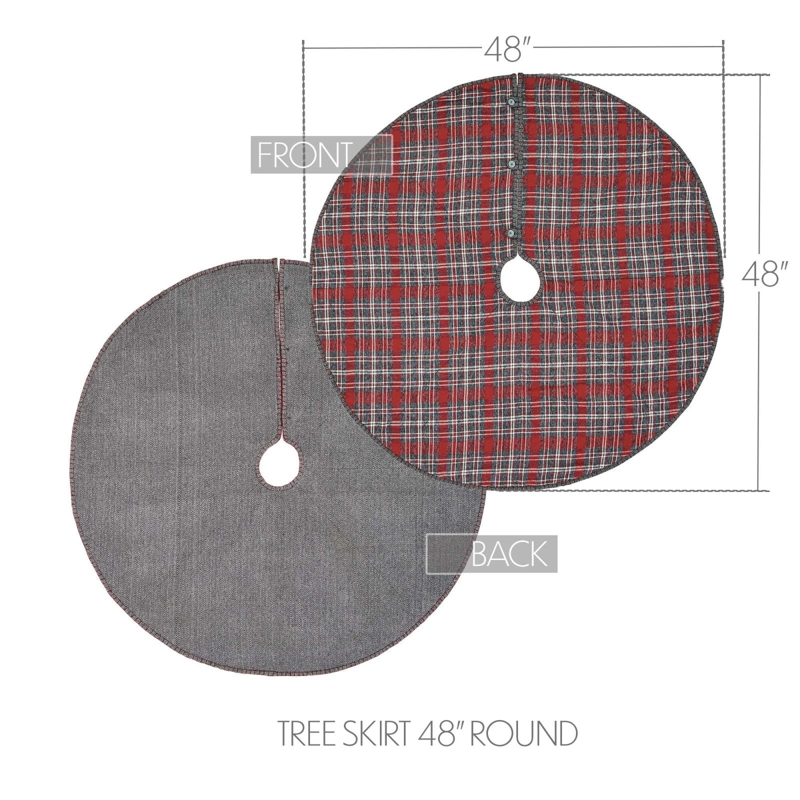Christmas Holiday Anderson Plaid Tree Skirt 48" - The Primitive Pineapple Collection
