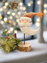 Primitive Christmas 9.75" Distressed Metal Santa on Wood Base - The Primitive Pineapple Collection