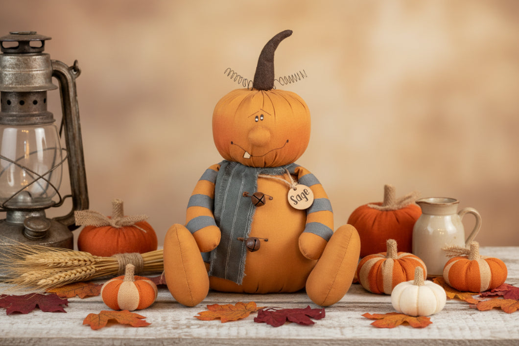 Honey and Me Halloween Sage the Goofy Jack-O-Lantern F23509 - The Primitive Pineapple Collection