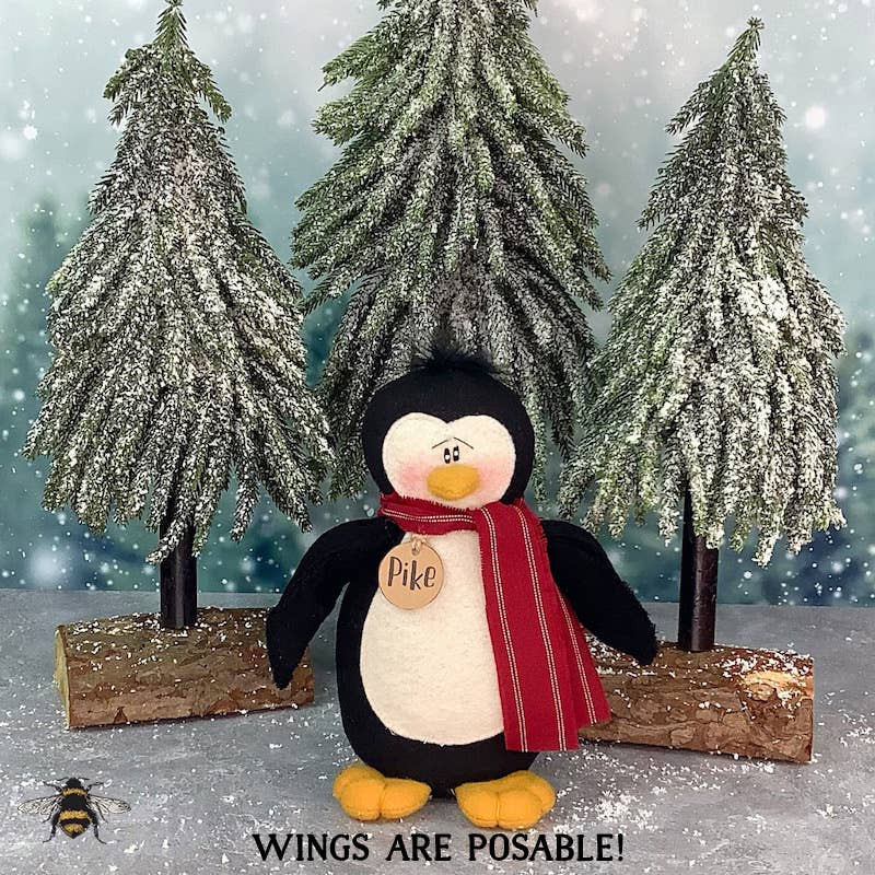 Honey and Me Christmas Pike the Penguin 6 1/2" Doll - The Primitive Pineapple Collection