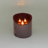 Christmas 3 wick Flickering Flameless LED Candle Light w/ Timer 6" x 6" Red - The Primitive Pineapple Collection