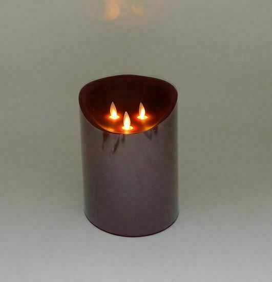 LARGE Flickering Flameless LED Candle Light with Timer 6&quot; x 8&quot; Red Christmas - The Primitive Pineapple Collection