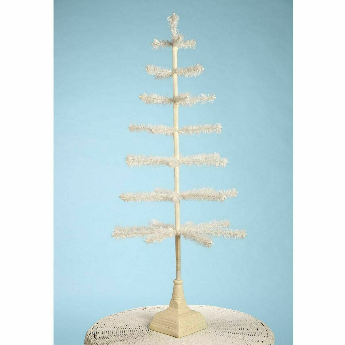 Bethany Lowe Easter Christmas Feather Tree Ivory Glittered Base 42" LG7221 - The Primitive Pineapple Collection
