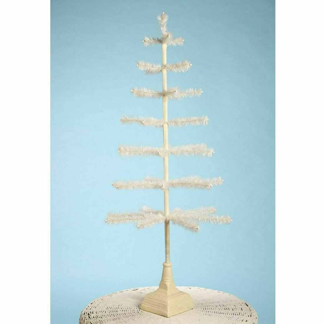 Bethany Lowe Easter Christmas Feather Tree Ivory Glittered Base 42&quot; LG7221