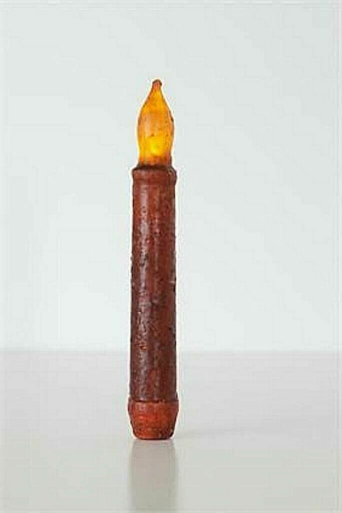 Primitive Farmhouse 6” grubby Tan Battery Candle w/ 6 hr Timer Holiday/ Christmas - The Primitive Pineapple Collection