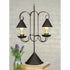 Primitive/ Colonial Double Lamp w/ Hanging Shade Accent Desk Lamp - The Primitive Pineapple Collection