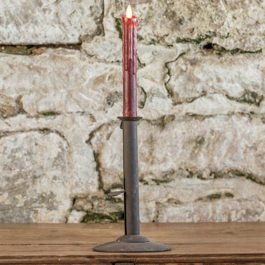 Primitive Country Ragon House 7.5" Moving Flame Flicker Taper Candle 4hr timer - The Primitive Pineapple Collection