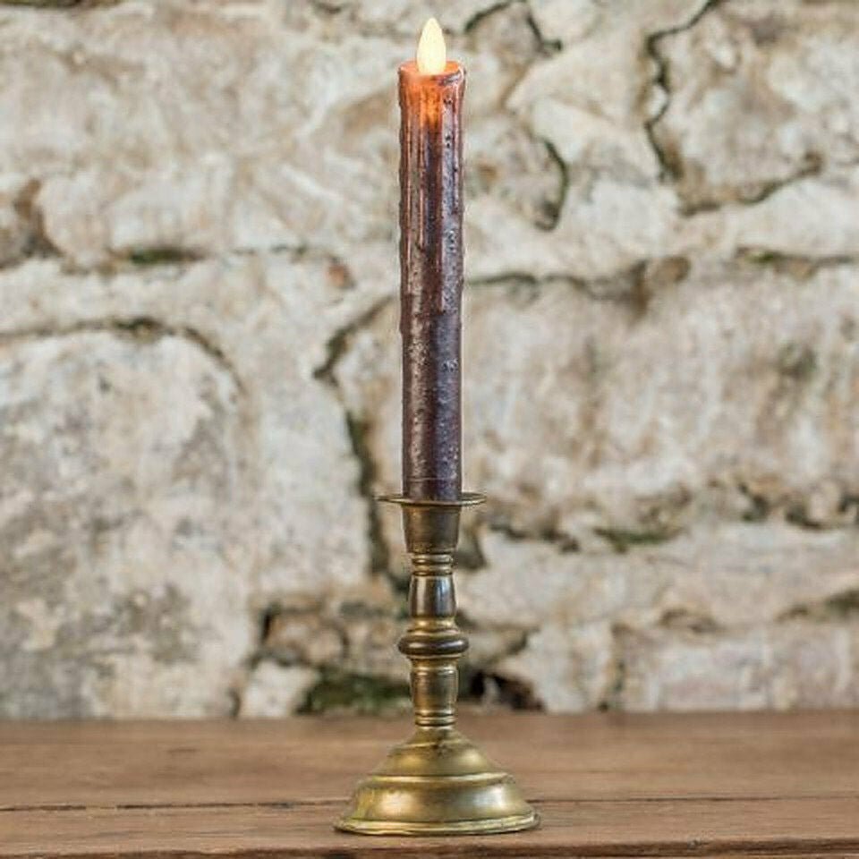 Primitive Country Ragon House 7.5" Moving Flame Flicker Taper Candle 4hr timer - The Primitive Pineapple Collection