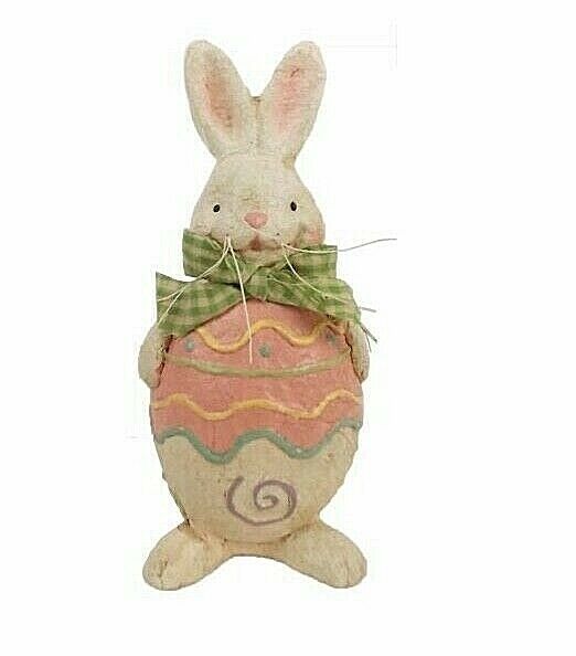Primitive Country Vintage Look 8&quot; Paper Mache Bunny Easter/Spring - The Primitive Pineapple Collection