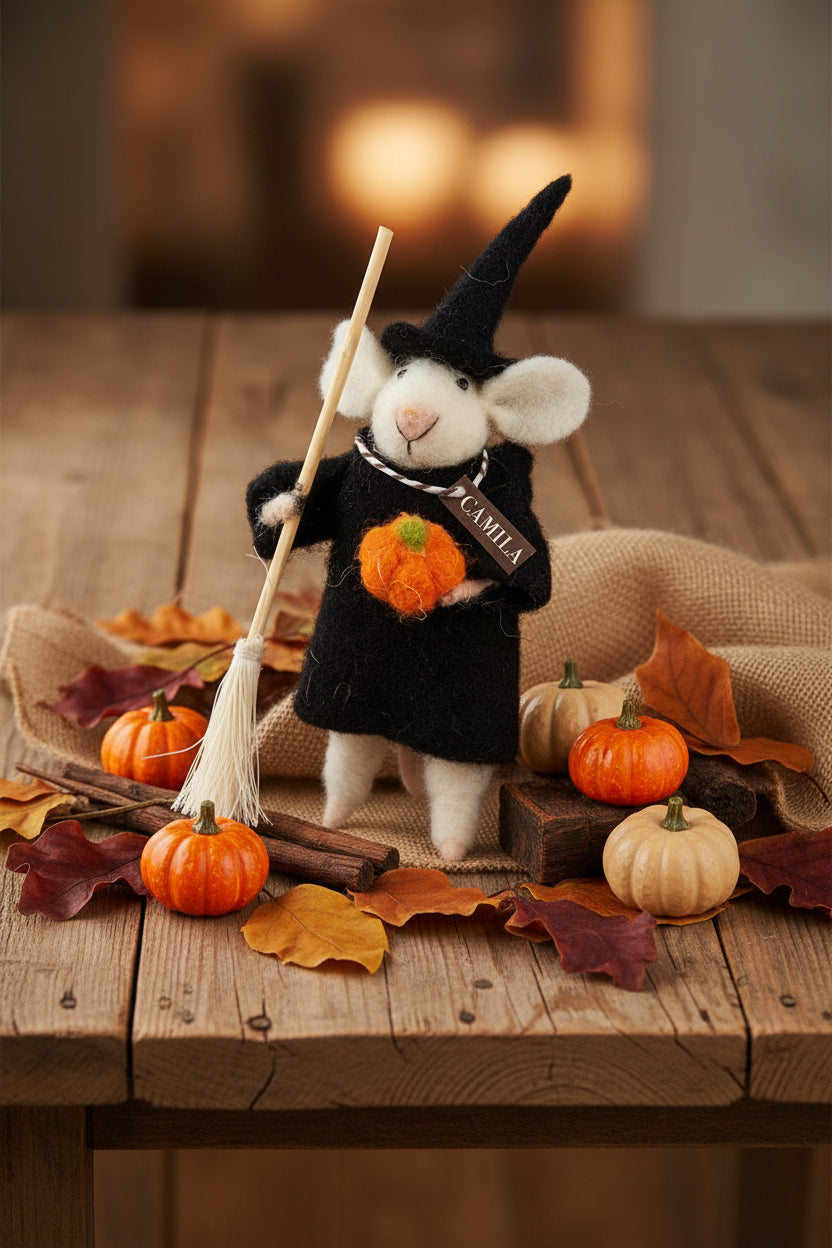 Primitive /Farmhouse Fall Thanksgiving Pumpkin Turkey Felt Mouse Ornament - The Primitive Pineapple Collection
