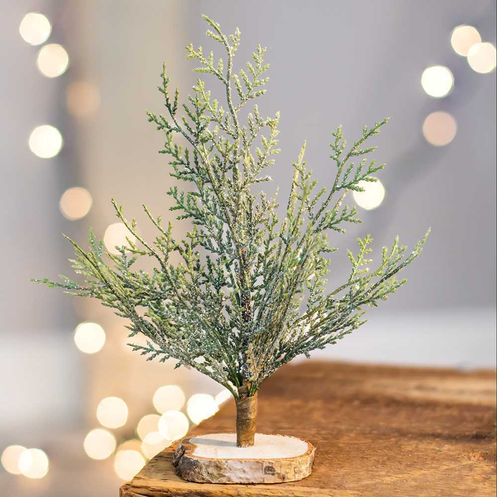 Primitive Farmhouse Christmas 7" Frosted Cypress Tree Tabletop Crafts - The Primitive Pineapple Collection