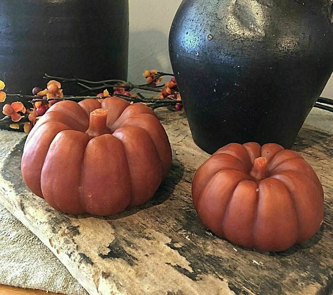 Primitive Handmade Scented Beeswax Small Orange Chunky Pumpkin Halloween/Fall - The Primitive Pineapple Collection