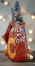 Primitive Halloween/Fall Trick or Treat Black Cat w/ Pumpkin Retro 7.25" - The Primitive Pineapple Collection