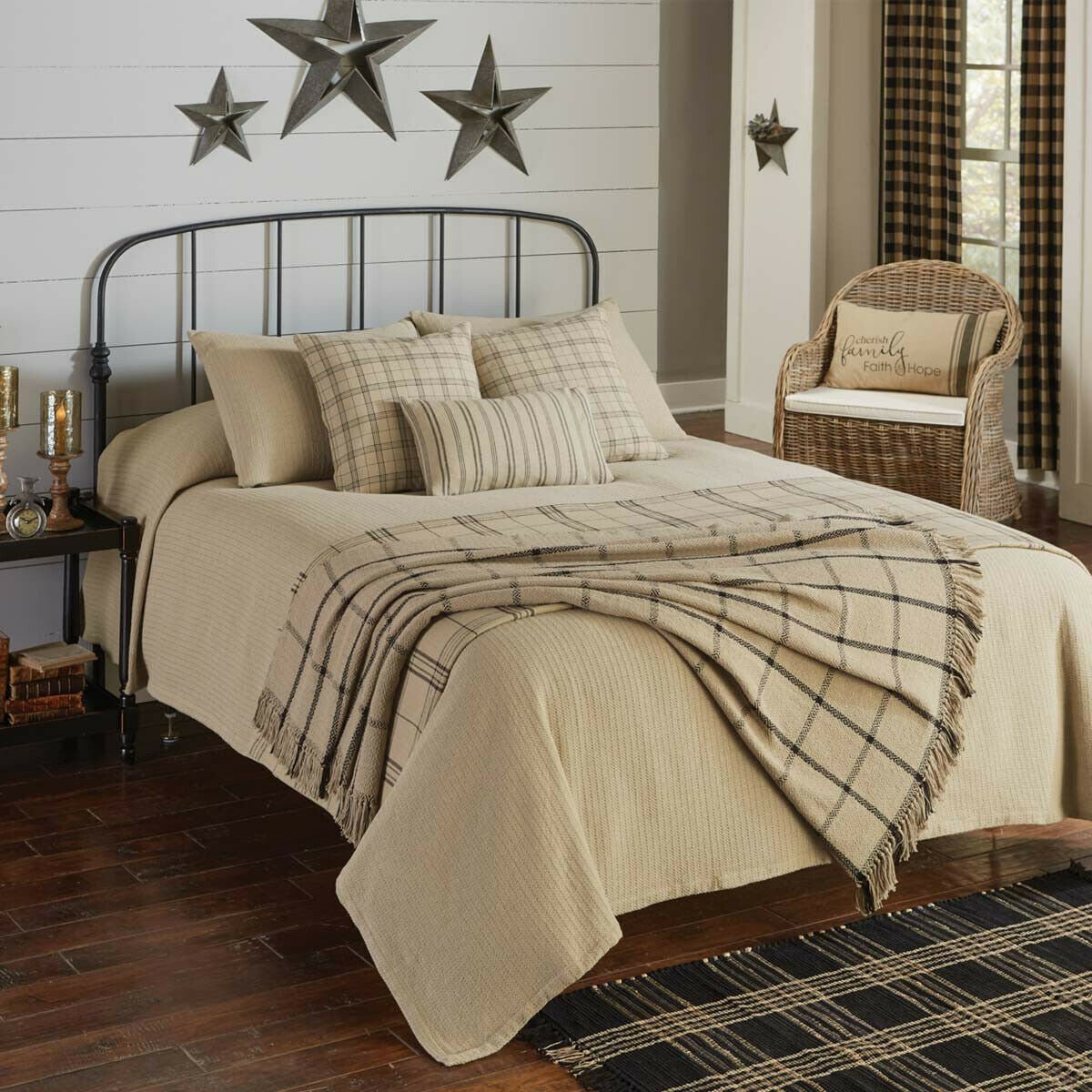 Primitive/Country Farmington Standard Pillow Sham Oatmeal - The Primitive Pineapple Collection