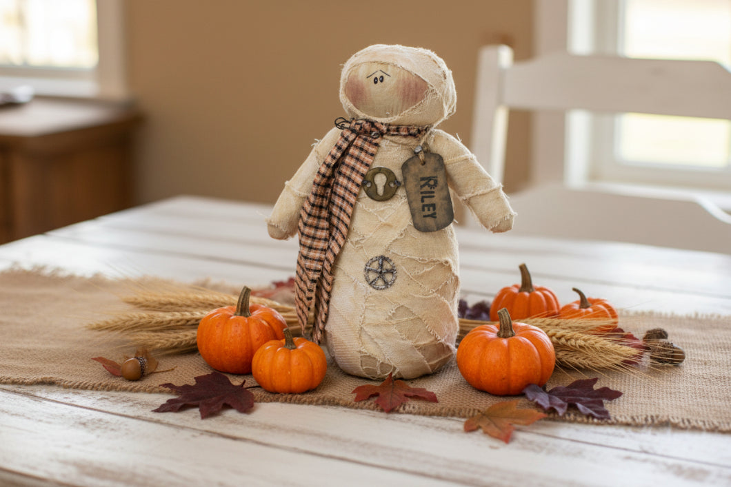 Honey and Me Halloween Riley Salvage Mummy F17940 - The Primitive Pineapple Collection