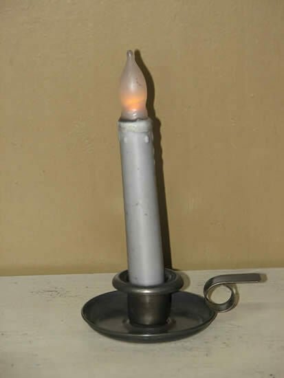 Teacup Candle Holder Taper Holder Holiday Primitive Early American Colonial - The Primitive Pineapple Collection