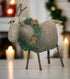 Honey and Me Christmas Rustic 8"x8" Rustic REINDEER w/ANTLERS/WREATH - The Primitive Pineapple Collection