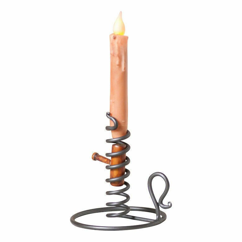 Primitive Country Black Courting Candle Stand for Taper Candle - The Primitive Pineapple Collection