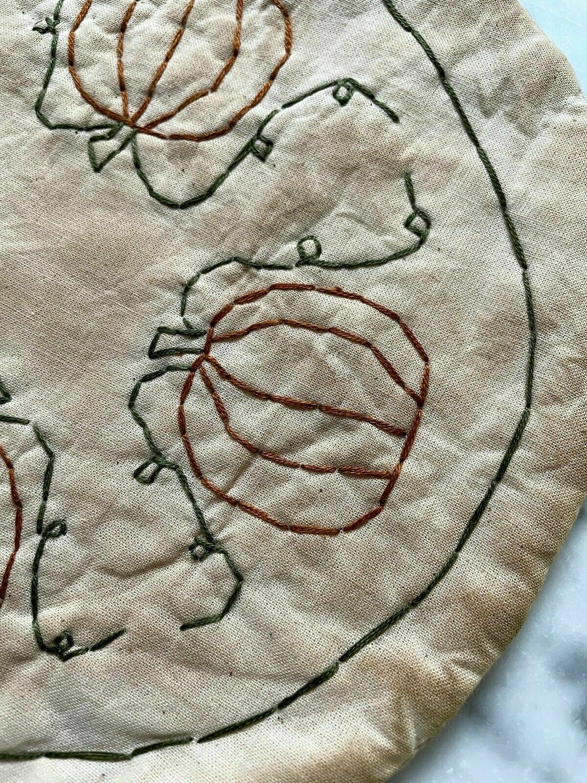 Farmhouse/Primitive Fall Autumn Pumpkin Candle Mat Grungy Handmade USA - The Primitive Pineapple Collection