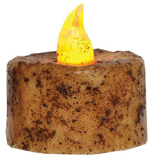 Primitive Timer Tea light Candles Set/2 Burnt Ivory Holiday/Crafts - The Primitive Pineapple Collection