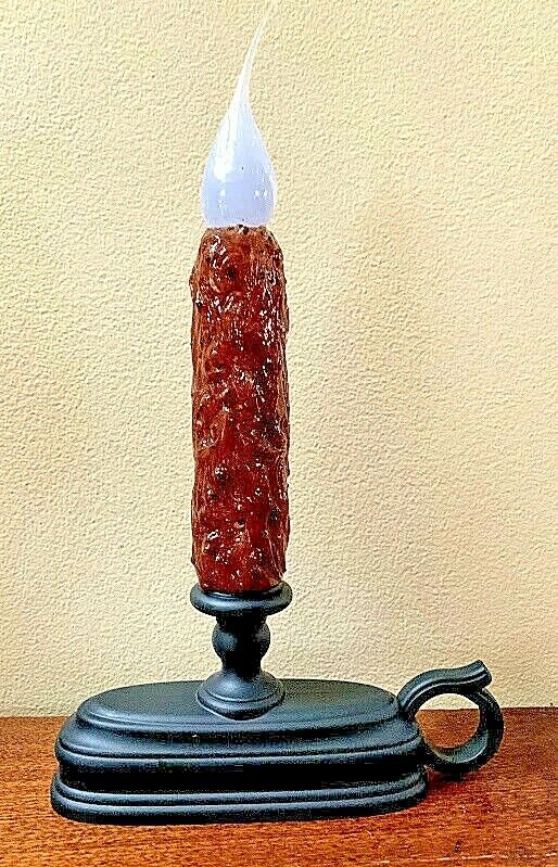 Primitive/Country Battery Window Candle Timer/Flicker Mode Silicone Dip Cinnamon - The Primitive Pineapple Collection