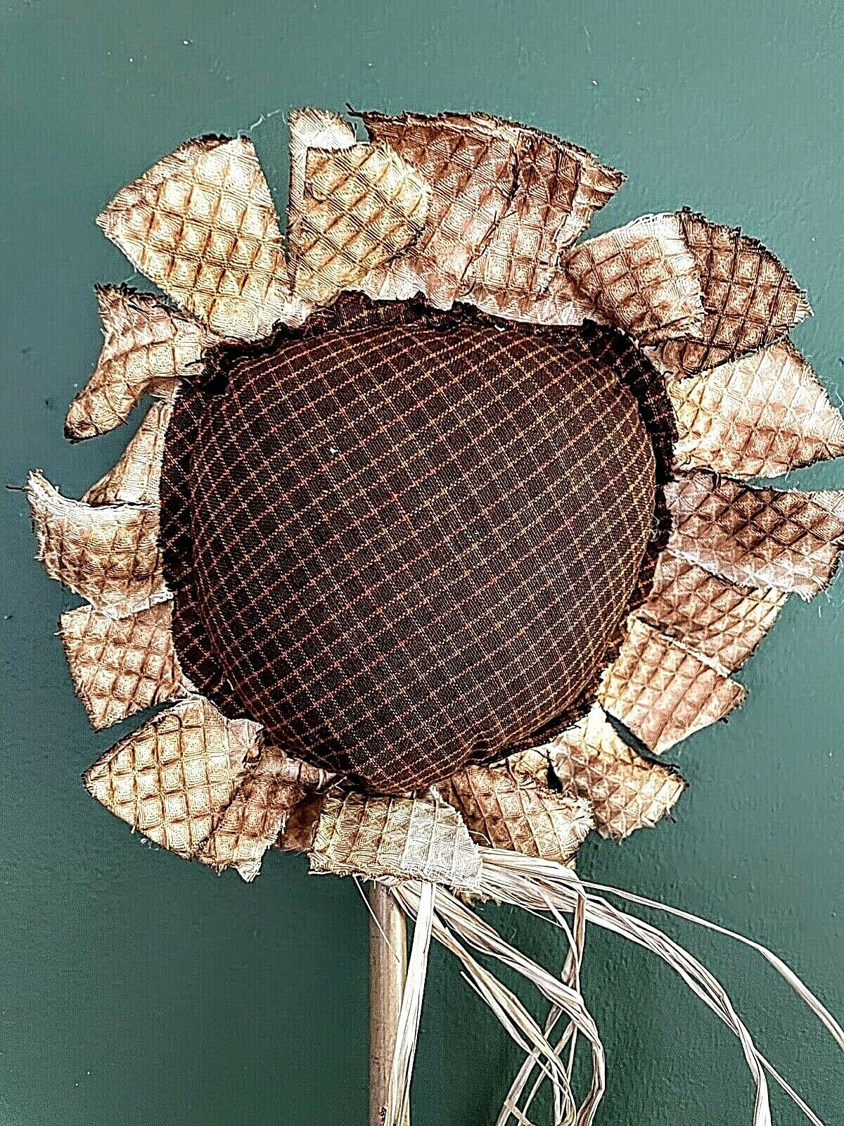 Primitive/Farmhouse Handmade Homespun Sunflower Stems 16”x6" - The Primitive Pineapple Collection