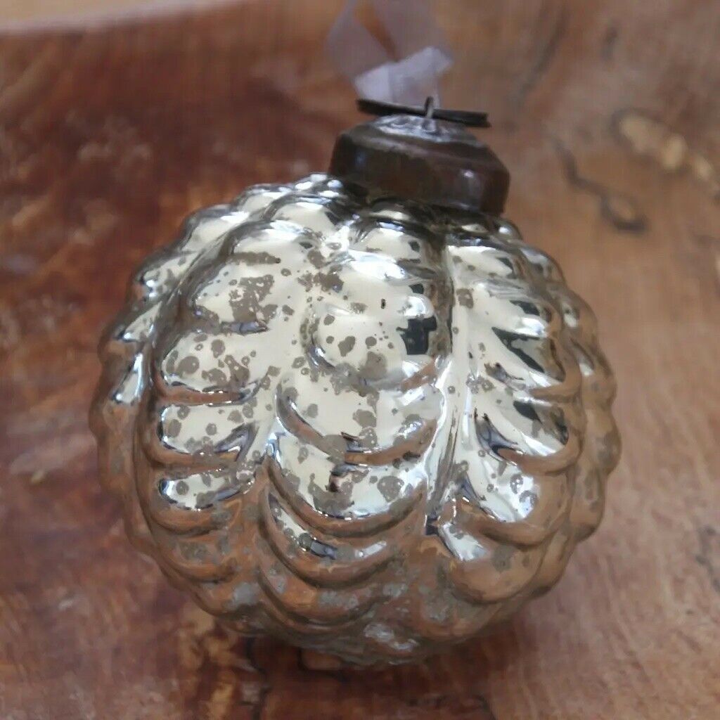 Christmas Handmade 3” Medium Glass Ornament Christmas Bauble - The Primitive Pineapple Collection