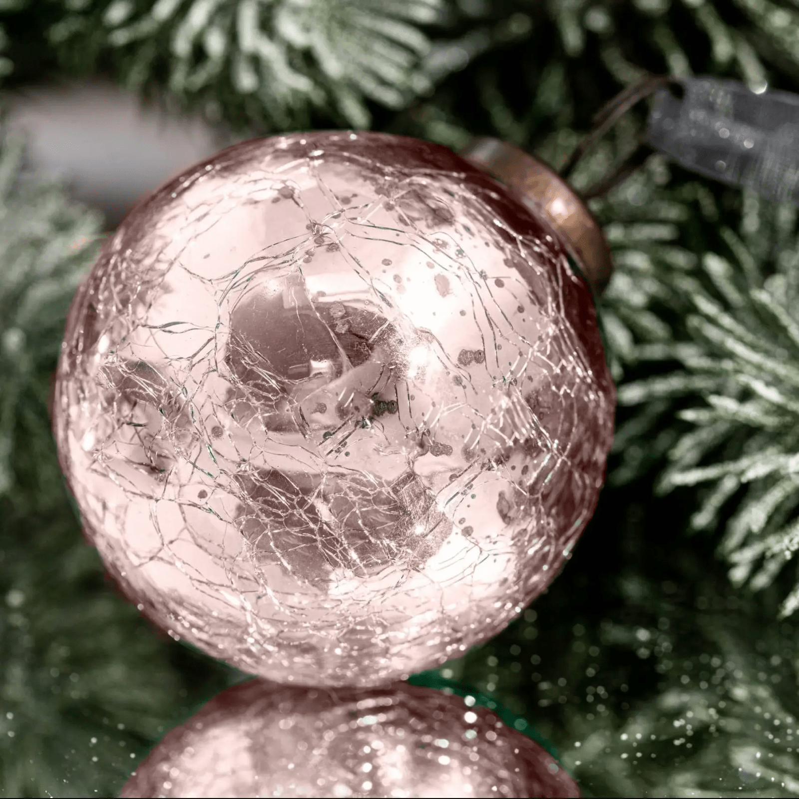 Christmas Handmade 2" Medium Crackle Glass Christmas Bauble - The Primitive Pineapple Collection