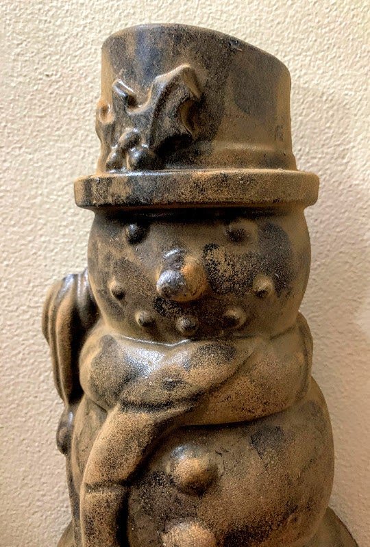 Handmade Beeswax Blackened SNOWMAN 11" x 6" Colonial Primitive/Country Scented - The Primitive Pineapple Collection