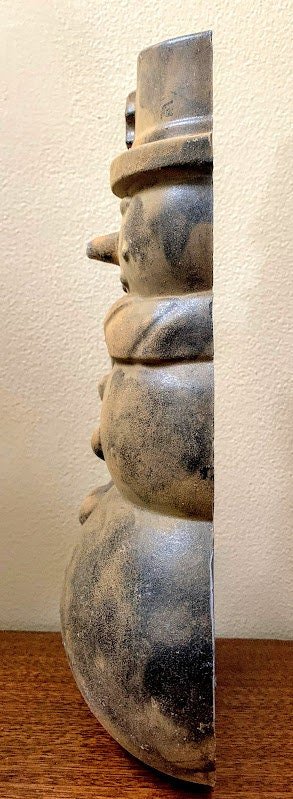 Handmade Beeswax Blackened SNOWMAN 11" x 6" Colonial Primitive/Country Scented - The Primitive Pineapple Collection