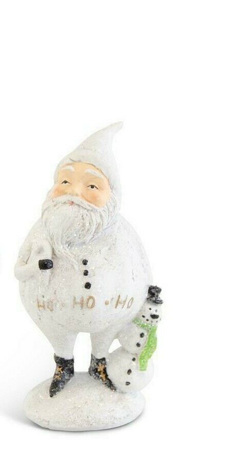 Christmas Vintage Look Resin 6" Santa with Wreath or Snowman 2 styles Figurine - The Primitive Pineapple Collection