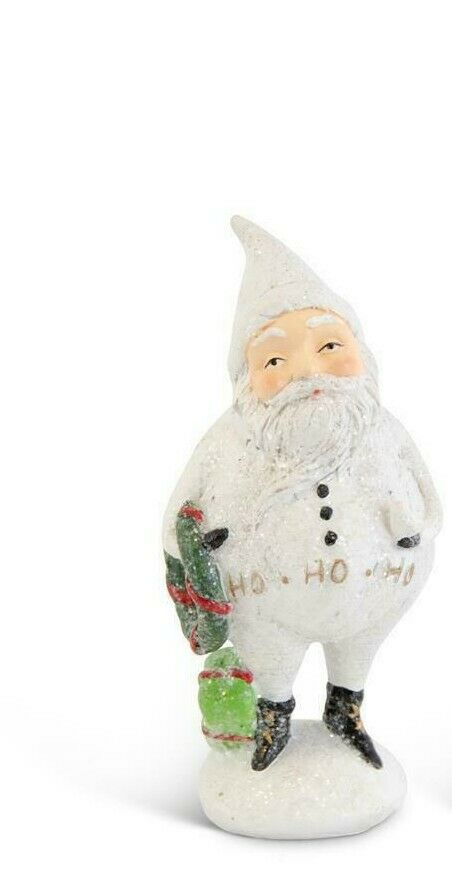 Christmas Vintage Look Resin 6" Santa with Wreath or Snowman 2 styles Figurine - The Primitive Pineapple Collection