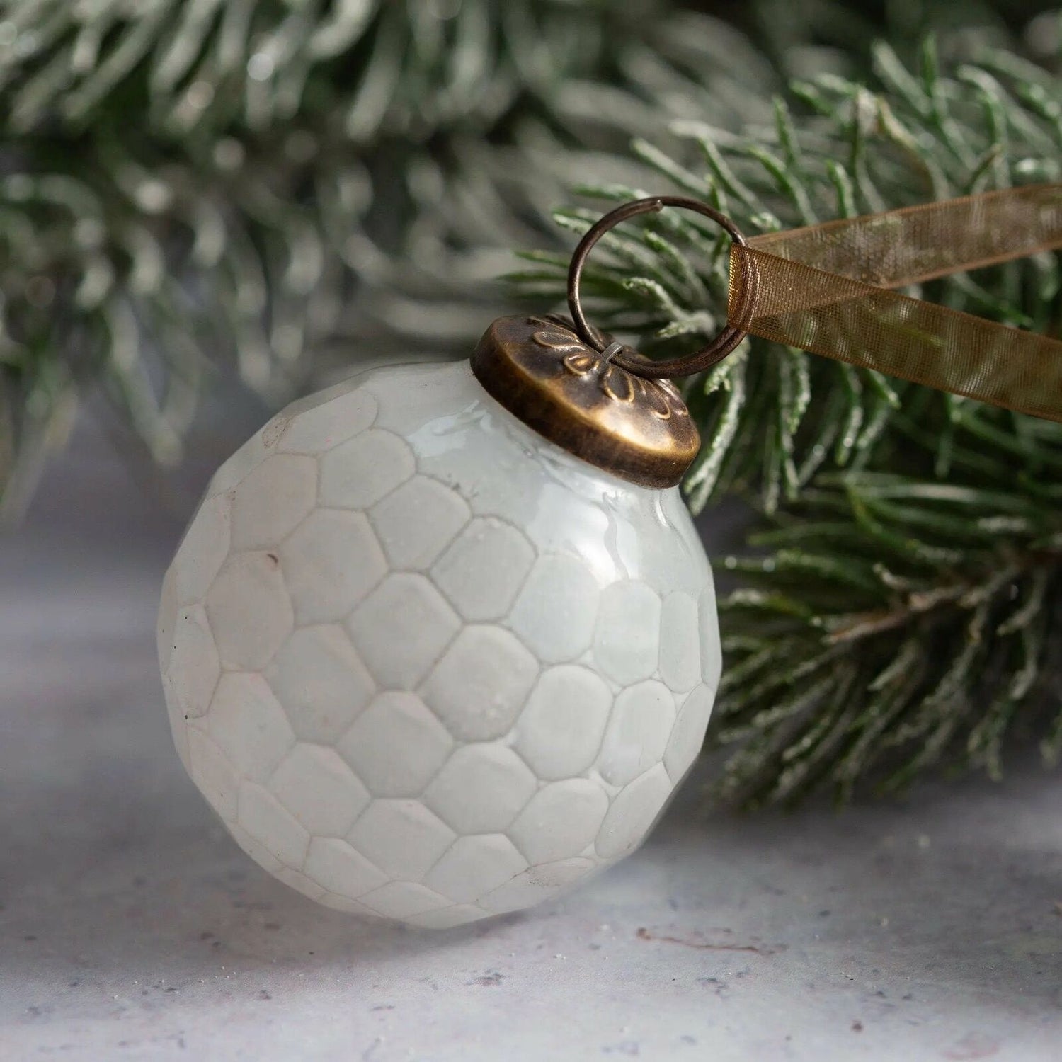 Christmas Handmade 2” Medium Cut Glass Ornament Christmas Bauble - The Primitive Pineapple Collection