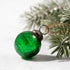 Christmas Handmade 6 pc Small 1" Crackle Glass Ball Ornaments Vintage Look - The Primitive Pineapple Collection