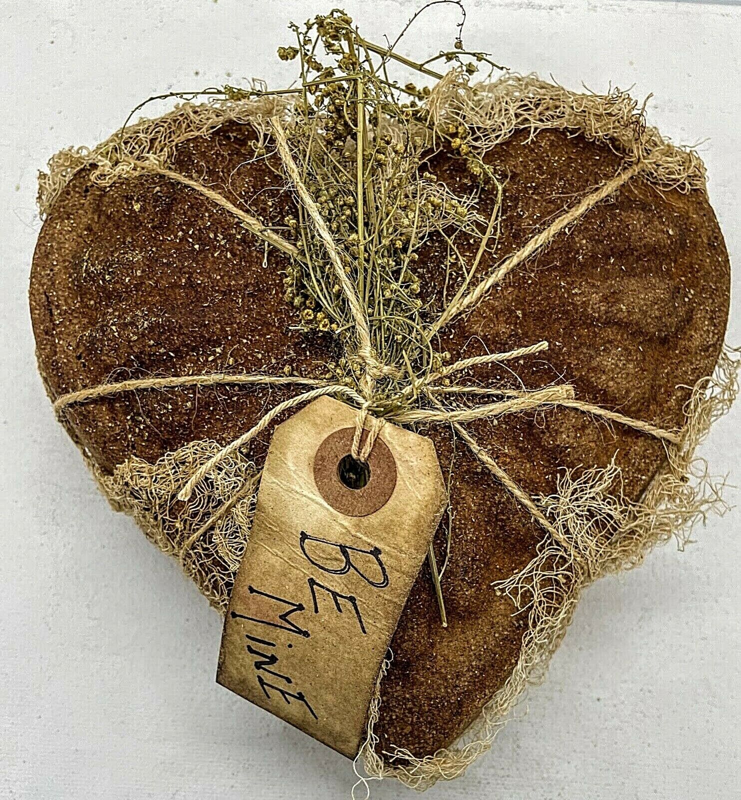 Primitive Colonial Heart Shaped Pantry Cake Cheesecloth choice of Scent - The Primitive Pineapple Collection