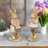Farmhouse Spring 2 pc Easter Bunnies Boy and Girl w/ Basket Carrots - The Primitive Pineapple Collection