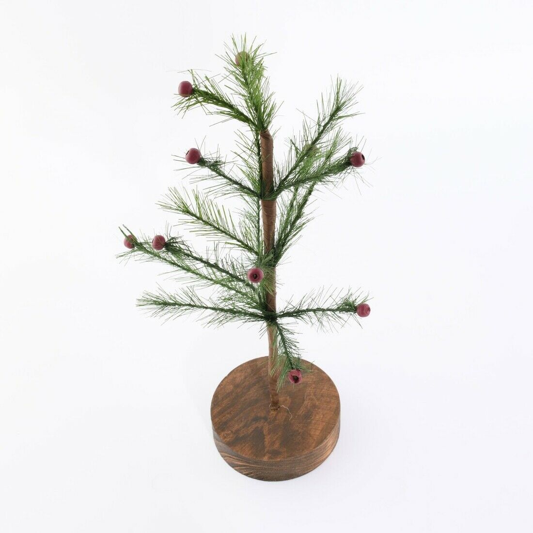 Primitive Farmhouse 13" Red Berry Feather Tree Country Craft - The Primitive Pineapple Collection
