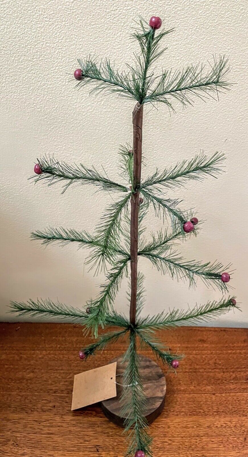 Farmhouse 18&quot; Red Berry Feather Tree Primitive/Country Christmas/Craft - The Primitive Pineapple Collection